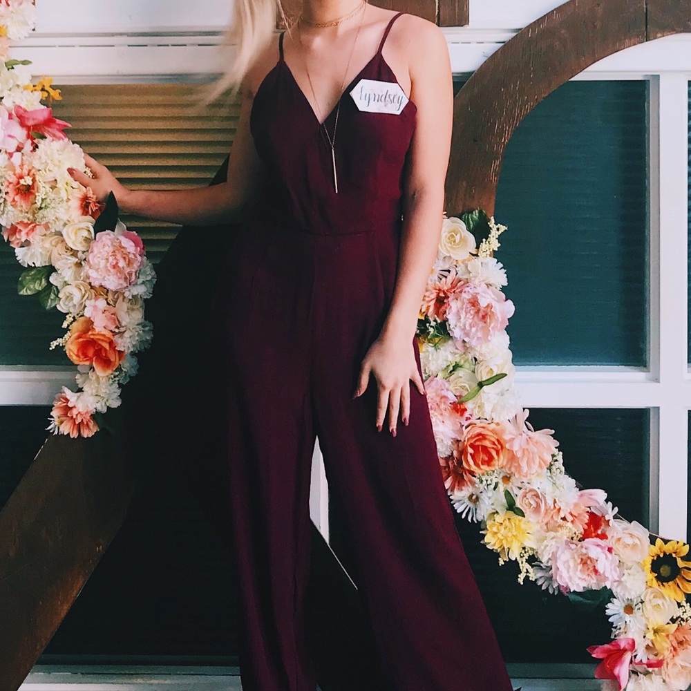 Forever 21 Maroon Jumpsuit